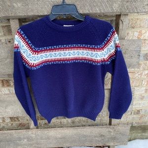 Womens Size small vintage fair aisle sweater navy blue